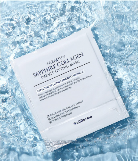 Premium Sapphire collagen : 4 masks per box